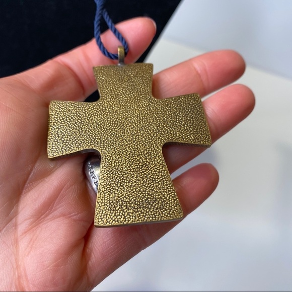 Vintage Terra Sancta Guild Enamel & Metal Eucharist Cross Pendant Necklace - Picture 6 of 8